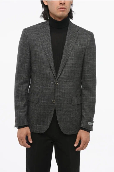 NINO DANIELI Wool-Blend Single-Breasted Blazer with Flap Pockets