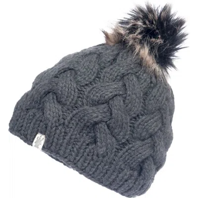 NIRVANNA DESIGNS NIRVANNA DESIGNS BOHEME CABLE BEANIE W/ FAUX FUR POM