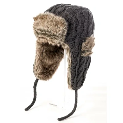 NIRVANNA DESIGNS NIRVANNA DESIGNS CABLE KNIT RUSSIAN HAT W/ FAUX FUR
