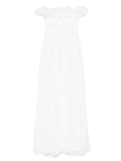 NISSA FLORAL-APPLIQUÉ MAXI DRESS