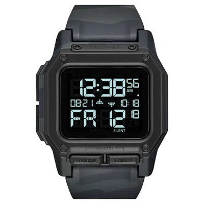 NIXON NIXON REGULUS MEN'S DIGITAL WATCH QUARTZ CAMOUFLAGE BLACK RESIN SILICONE BAND