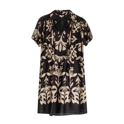 NIZA WOMEN'S BLACK SHORT SATIN DRESS AMARA