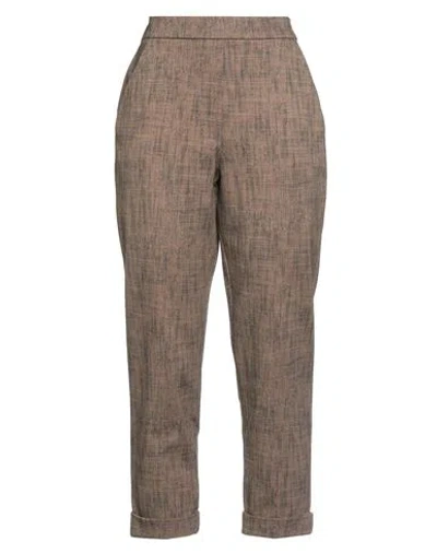 NO-NÀ NO-NÀ WOMAN PANTS LIGHT BROWN SIZE M VISCOSE, POLYAMIDE, ELASTANE