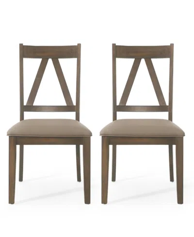 NOBLE HOUSE FAIRGREENS FARMHOUSE UPHOLSTERED WOOD DINING CHAIRS SET, 2 PIECE