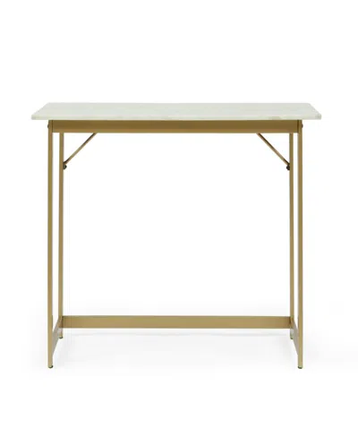 NOBLE HOUSE GALLIA MODERN GLAM HANDCRAFTED MARBLE TOP DESK