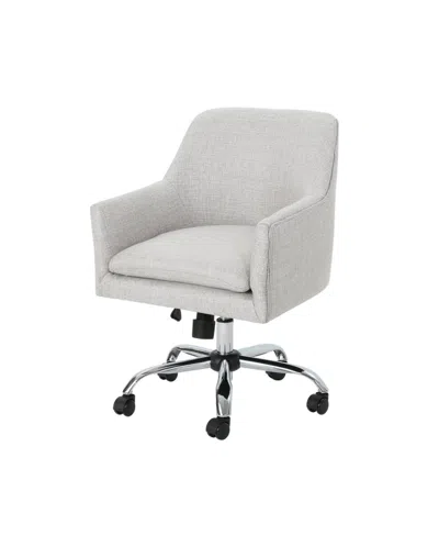 NOBLE HOUSE JOHNSON MID CENTURY MODERN FABRIC HOME OFFICE CHAIR WITH CHROME BASE