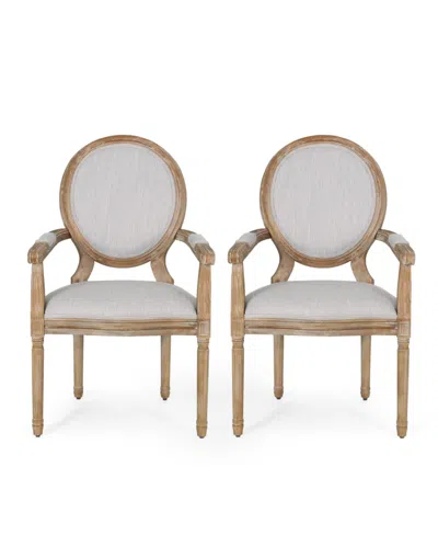 NOBLE HOUSE JUDITH FRENCH COUNTRY WOOD UPHOLSTERED DINING CHAIR SET, 2 PIECE