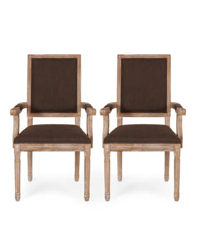 NOBLE HOUSE MARIA FRENCH COUNTRY WOOD UPHOLSTERED DINING CHAIR SET, 2 PIECE