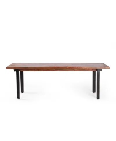 NOBLE HOUSE PISGAH HANDCRAFTED MODERN INDUSTRIAL WOOD DINING BENCH