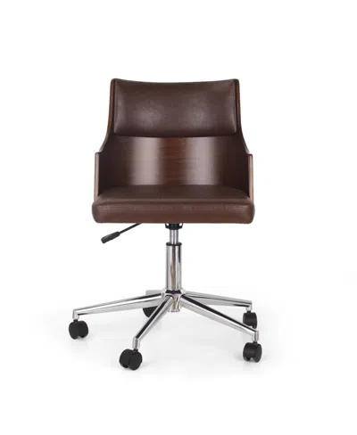 NOBLE HOUSE RHINE MID-CENTURY MODERN UPHOLSTERED SWIVEL OFFICE CHAIR