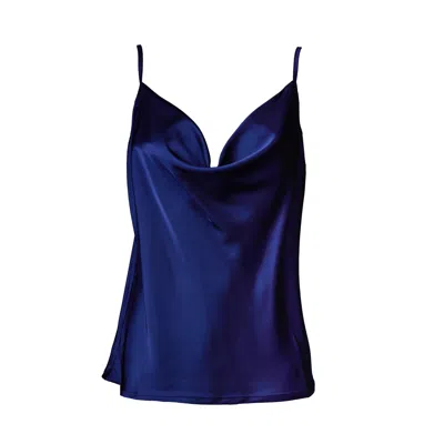 NOBLESSE OBLIGE WOMEN'S BLUE NAVY COWLNECK CAMISOLE