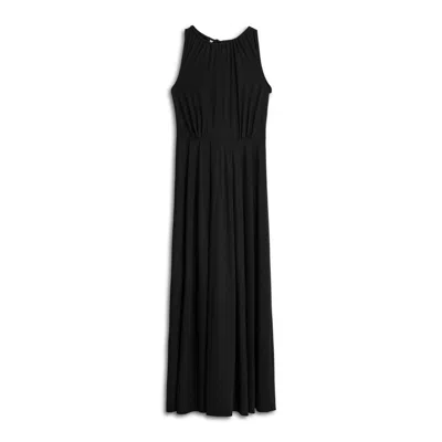 NOCTURNE WOMEN'S BLACK MAXI DRESS WITH BELT TIES