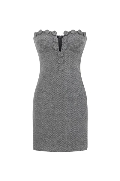 NOCTURNE WOMEN'S STRAPLESS MINI DRESS - GREY