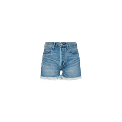 NOEND DENIM BLUE MUSE DENIM SHORTS IN SHADE