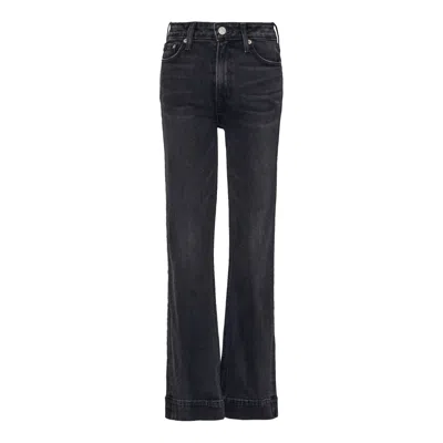 NOEND DENIM FARRAH KICK FLARE JEANS IN WASHED BLACK