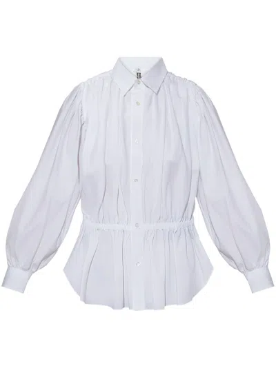 NOIR KEI NINOMIYA RUCHED-DETAIL SHIRT