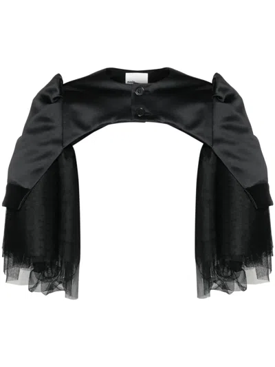 NOIR KEI NINOMIYA TULLE-INSERTS CROPPED JACKET