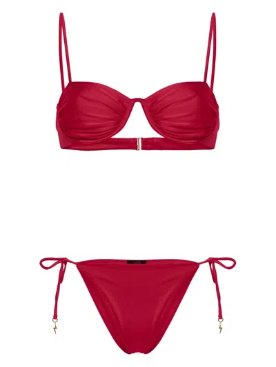 NOIRE SWIMWEAR MONOWIRE RUCHED BIKINI SET