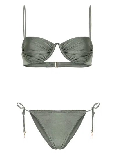 NOIRE SWIMWEAR MONOWIRE SATIN BIKINI SET