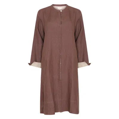 NOLOGO-CHIC WOMEN'S GREEN / BROWN SUPER MIX COAT DRESS - MOCHA