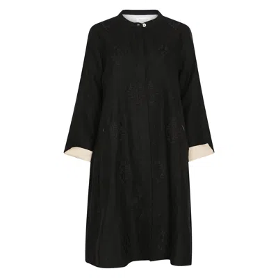 NOLOGO-CHIC WOMEN'S SUPER MIX COAT DRESS - BLACK