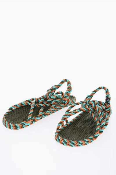 NOMADIC STATE OF MIND Two Tone Rope Slingback Sandals