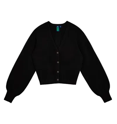 NONAME CASHMERE PERRI CARDIGAN SWEATER IN BLACK