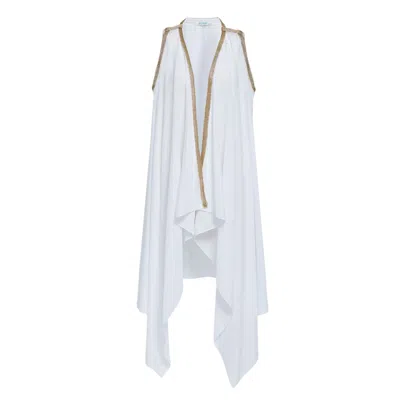 N'ONAT WOMEN'S WRAP ORGANIC COTTON VEST IN WHITE