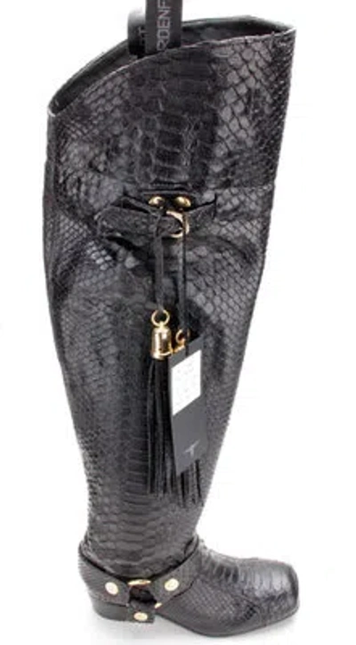 NORDENFELDT NORDENFELDT DAMEN STIEFEL BOOTS LEDER ANDARTA 1002 PYTHON LPM10 SCHWARZ