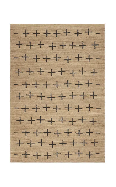 NORDIC KNOTS JUTE CROSS BY NORDIC KNOTS; FLATWEAVE AREA RUG IN BLACK; SIZE 2.5' X 9'