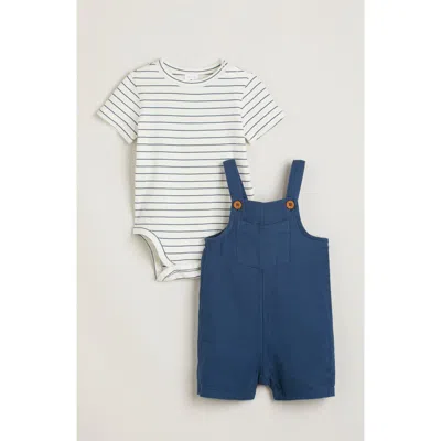 NORDSTROM NORDSTROM COTTON BODYSUIT & SHORTALLS SET