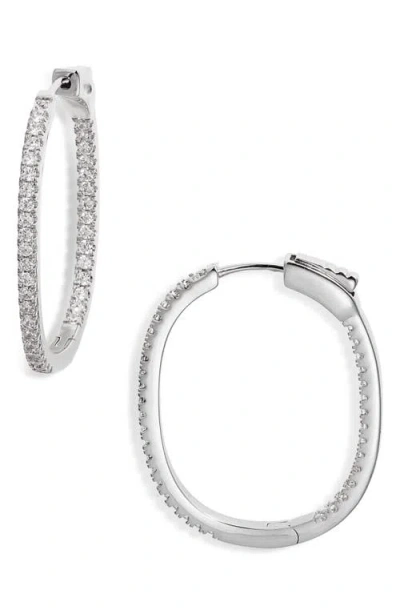 NORDSTROM NORDSTROM CUBIC ZIRCONIA PAVÉ INSIDE OUT HOOP EARRINGS