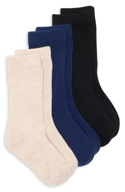 NORDSTROM NORDSTROM KIDS' ASSORTED 3-PACK RIBBED CREW SOCKS