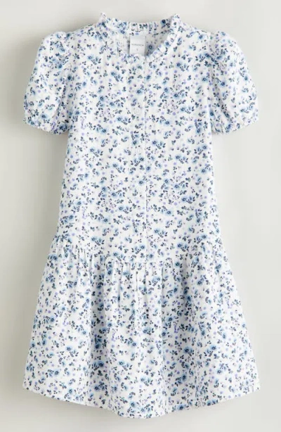 NORDSTROM NORDSTROM KIDS' FLORAL PUFF SLEEVE COTTON DRESS