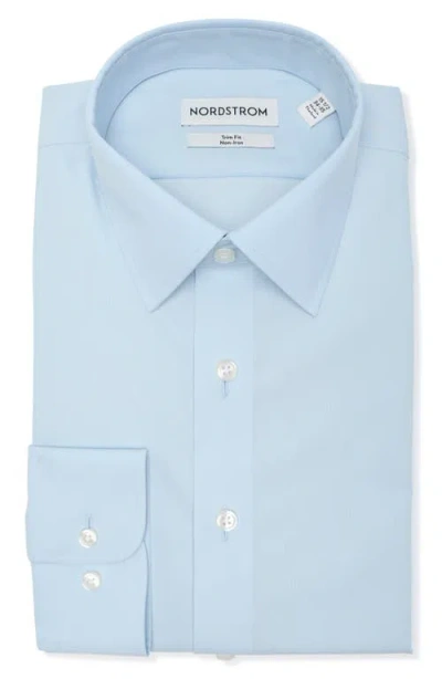 NORDSTROM NORDSTROM NON-IRON TRIM FIT SOLID COTTON DRESS SHIRT