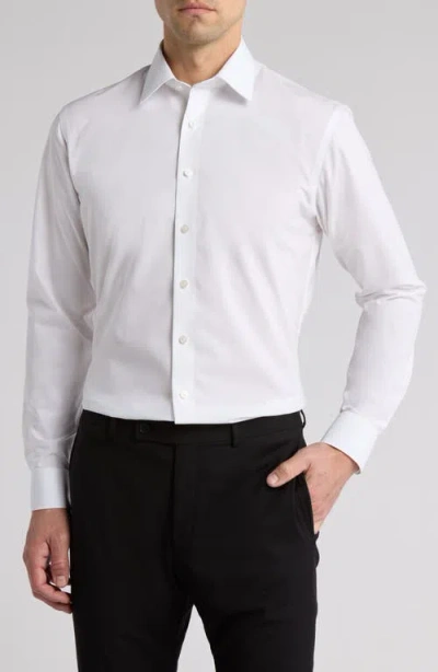 NORDSTROM NORDSTROM NON-IRON TRIM FIT SOLID COTTON DRESS SHIRT