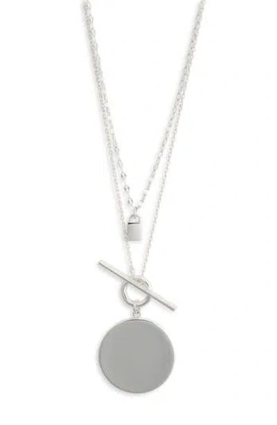 NORDSTROM RACK NORDSTROM RACK SET OF 2 DEMI FINE DISC PENDANT NECKLACES