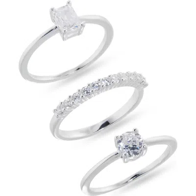 NORDSTROM RACK NORDSTROM RACK SET OF 3 CUBIC ZIRCONIA STACKABLE RINGS