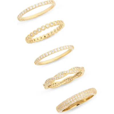 NORDSTROM RACK NORDSTROM RACK SET OF 5 CZ STACKABLE RINGS