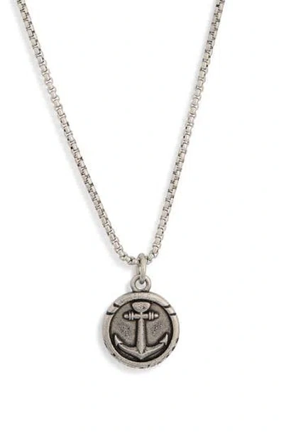 NORDSTROM RACK STAINLESS STEEL ANCHOR PENDANT NECKLACE