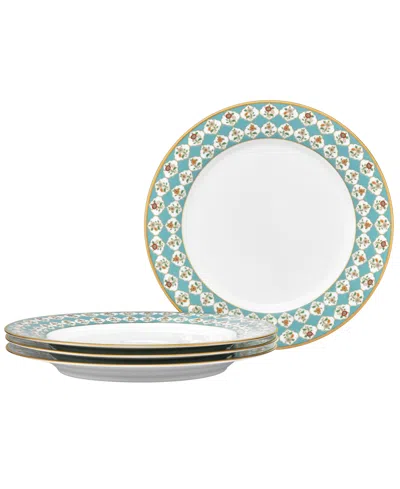 NORITAKE LODI'S MORNING 10.5" DINNER PLATES, SET OF 4