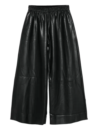 NORMA KAMALI ELASTIC-WAIST WIDE-LEG TROUSERS