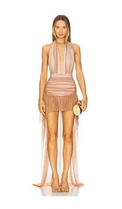 NORMA KAMALI HI LOW HALTER DRESS