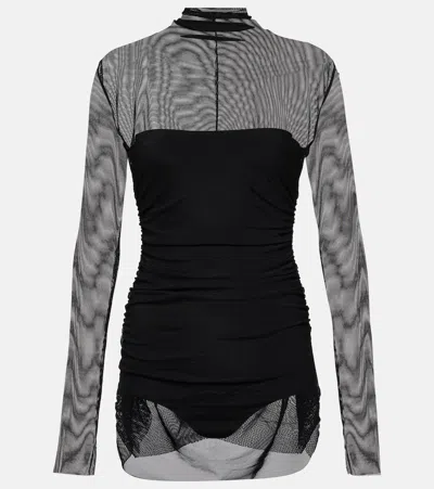 NORMA KAMALI MESH MINIDRESS