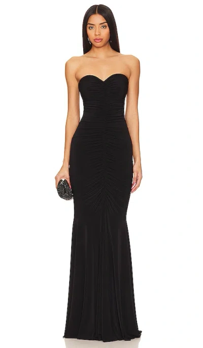 NORMA KAMALI STRAPLESS SHIRRED FRONT FISHTAIL GOWN