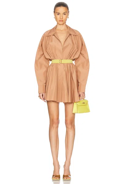 NORMA KAMALI SUPER OVERSIZED BOYFRIEND SHIRT FLARED MINI DRESS