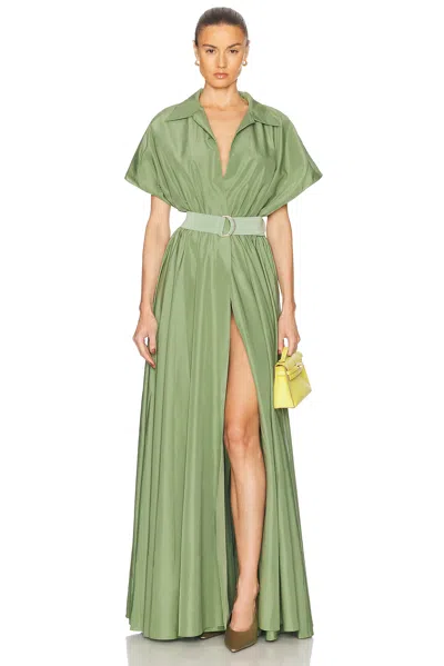 NORMA KAMALI SUPER OVERSIZED SLEEVELESS BOYFRIEND SHIRT FLARED GOWN