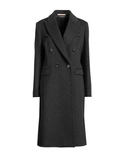 NORMEET NORMEET WOMAN COAT CHARCOAL SIZE 8 VIRGIN WOOL
