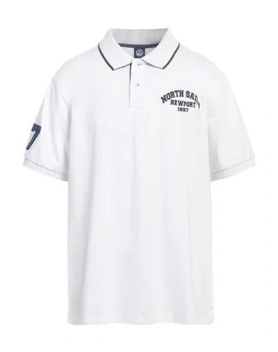 NORTH SAILS NORTH SAILS MAN POLO SHIRT WHITE SIZE XL COTTON, ELASTANE