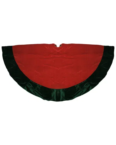 NORTHLIGHT NORTHLIGHT 60IN TRADITIONAL RED & GREEN VELVETEEN CHRISTMAS TREE SKIRT